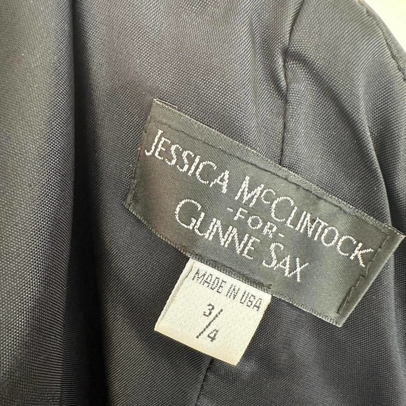 VINTAGE Jessica McClintock Gunne Sax 90s Formal tuxedo strapless gown Y2K - Picture 7 of 10